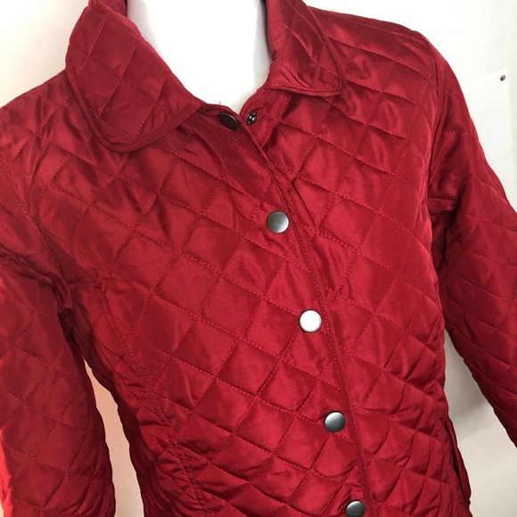 CHRISTOPHER＆BANKS Check Pattern Cotton Parka for Women, Size M cotton red type Vintage Second Hand